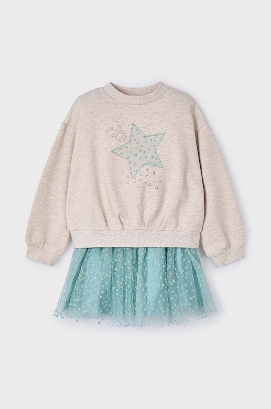 Sada - halenka a sukně Mayoral potisk tyrkysová 4937.6K.Mini.9BYH