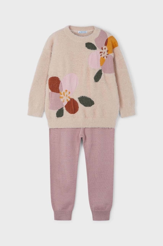 Mayoral komplet dziecięcy dzianina różowy 4553.6C.Mini.9BYH
