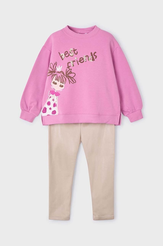 Mayoral bluza i legginsy dziecięce aplikacja różowy 4708.6D.Mini.9BYH