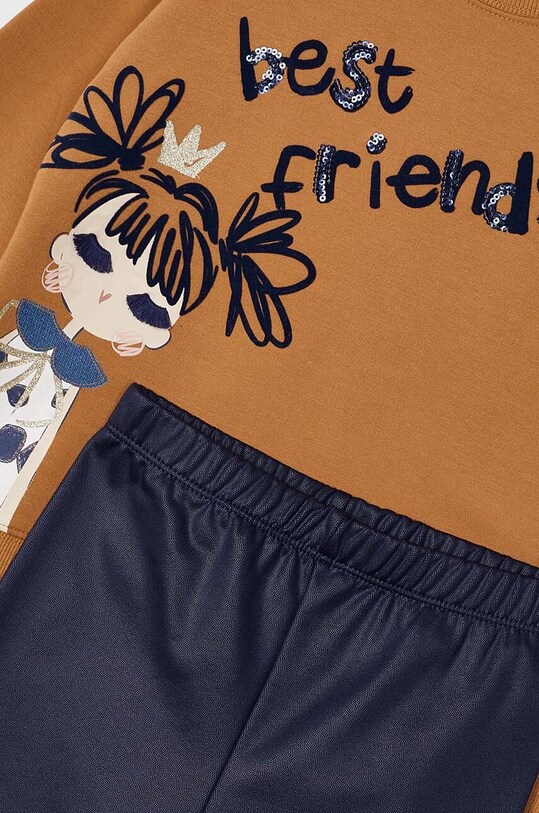 Dziewczynka Mayoral bluza i legginsy dziecięce 4708.6D.Mini.9BYH brązowy