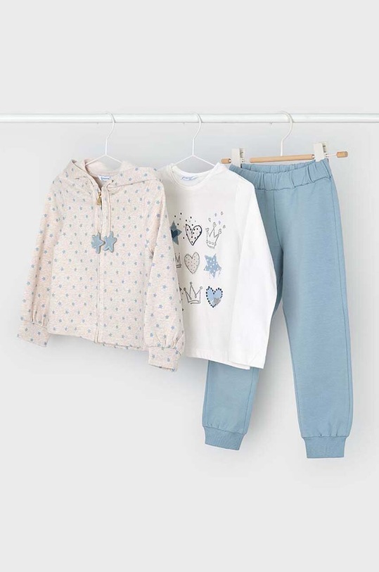 Mayoral komplet dresowy dziecięcy - longsleeve, bluza i spodnie dzianina niebieski 4889.6K.Mini.9BYH