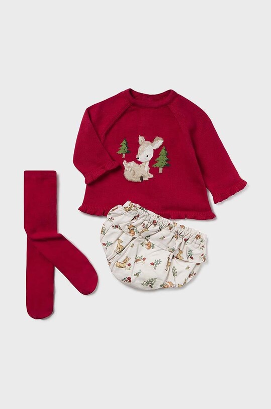 Дитячий бавовняний комплект Mayoral Newborn 2243.2E.Newborn.9BYH червоний AW24