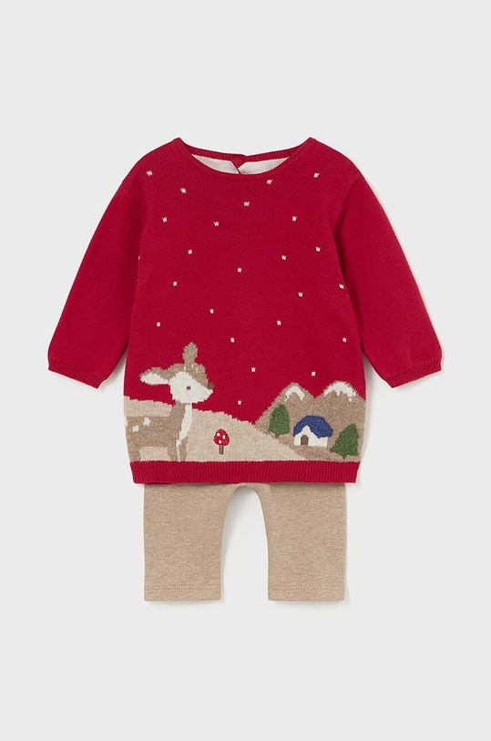 Mayoral Newborn komplet bawełniany niemowlęcy wzorzyste czerwony 2703.2P.Newborn.9BYH
