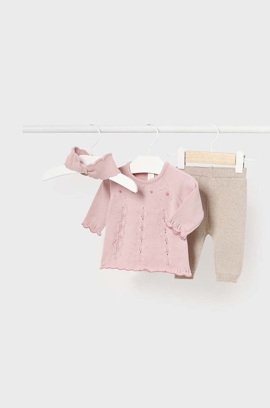 Mayoral Newborn komplet bawełniany niemowlęcy bawełna różowy 2783.2C.Newborn.9BYH