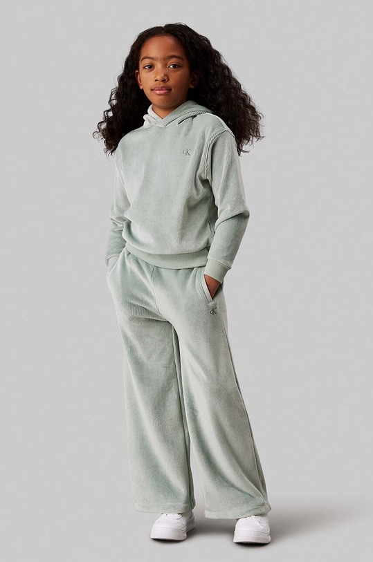 Detská tepláková súprava Calvin Klein Jeans s elastanom zelená IG0IG02732.9BYH.