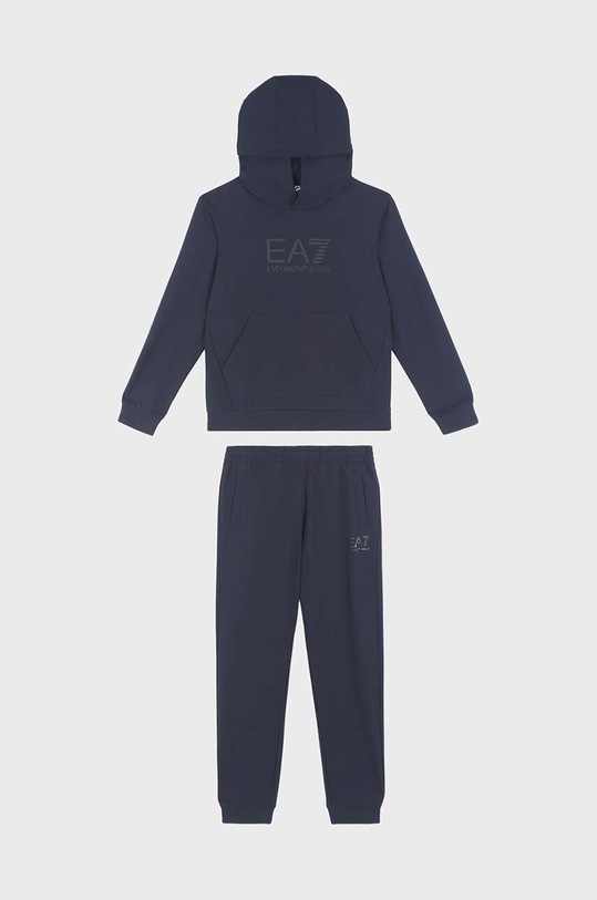 Detská bavlnená tepláková súprava EA7 Emporio Armani bavlna tmavomodrá 6DBV55.BJ05Z