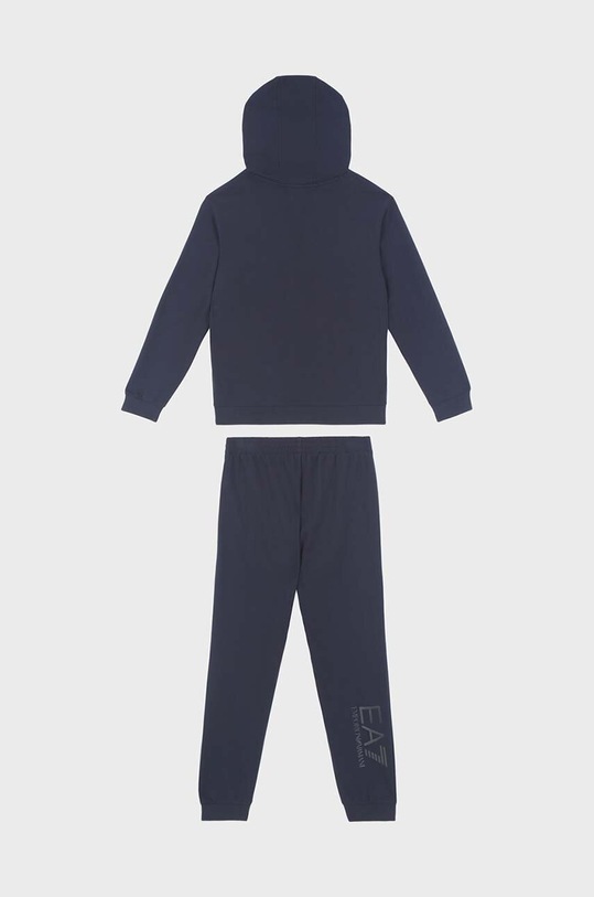 Detská bavlnená tepláková súprava EA7 Emporio Armani 6DBV55.BJ05Z tmavomodrá AW24