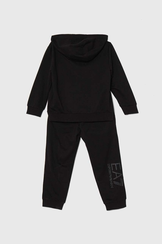 Dětská bavlněná tepláková souprava EA7 Emporio Armani 6DBV55.BJ05Z černá AW24