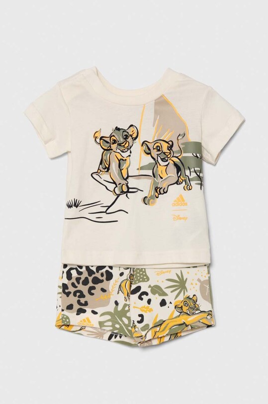 adidas set de bumbac pentru bebelusi I DY LK T SET bumbac alb IV7361