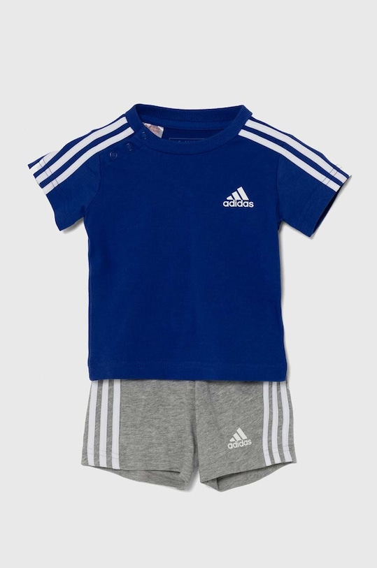 adidas komplet bawełniany dziecięcy I 3S SPORT SET aplikacja niebieski IV7393