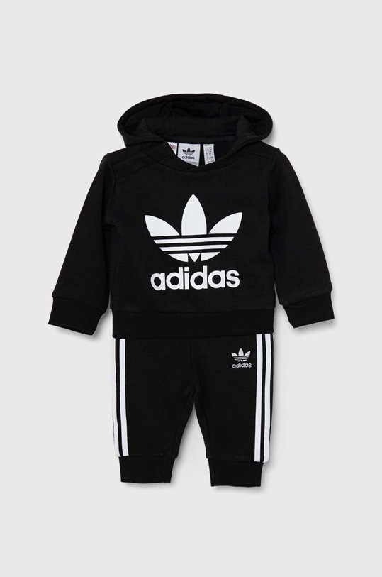 Detská tepláková súprava adidas Originals HOODIE SET nášivka čierna IX5165