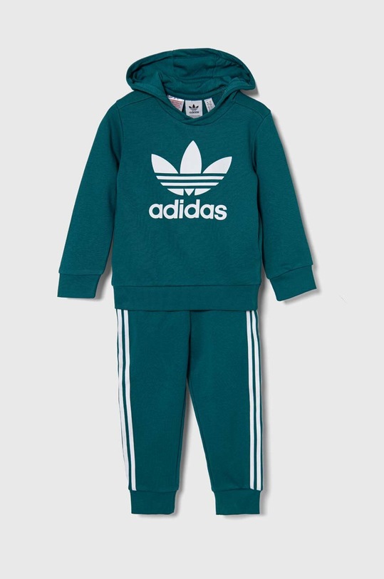 adidas Originals dres dziecięcy HOODIE SET dzianina turkusowy IX5166