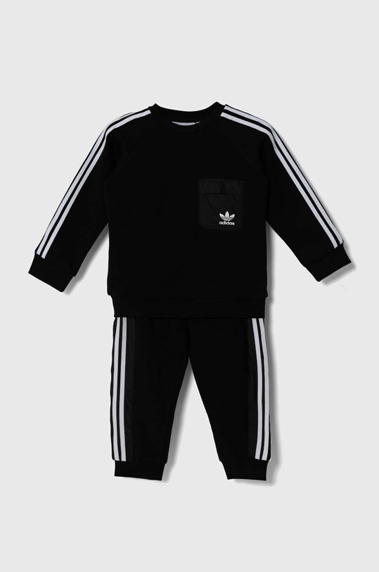 Дитячий спортивний костюм adidas Originals CREW SET тканина чорний IX7517