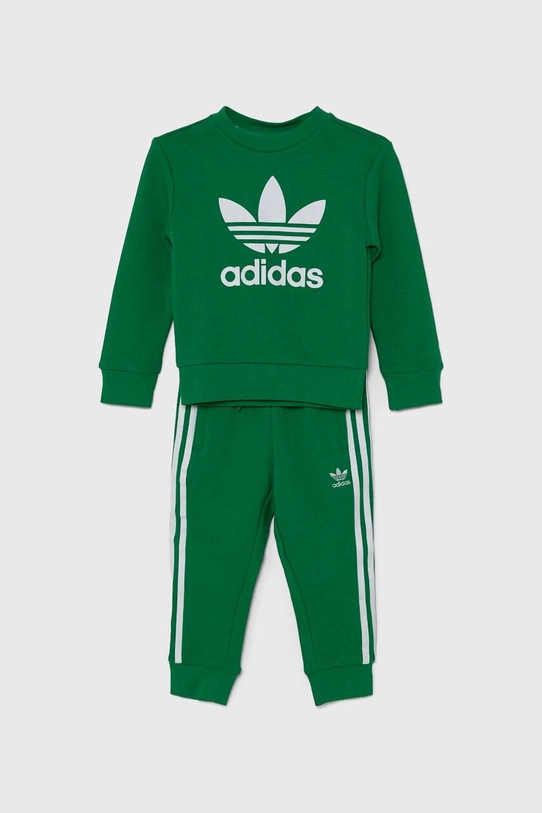 Дитячий спортивний костюм adidas Originals TREFOIL CREW SE трикотаж зелений IY4783