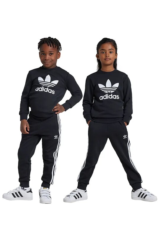 Дитячий спортивний костюм adidas Originals TREFOIL CREW SE трикотаж чорний IY4784