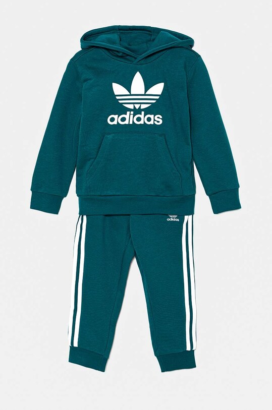 Дитячий спортивний костюм adidas Originals HOODIE SET аплікація бірюзовий IY4789