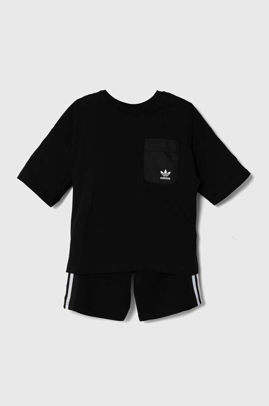 adidas Originals compleu copii SHORT TEE SET tricotaj negru IY4817