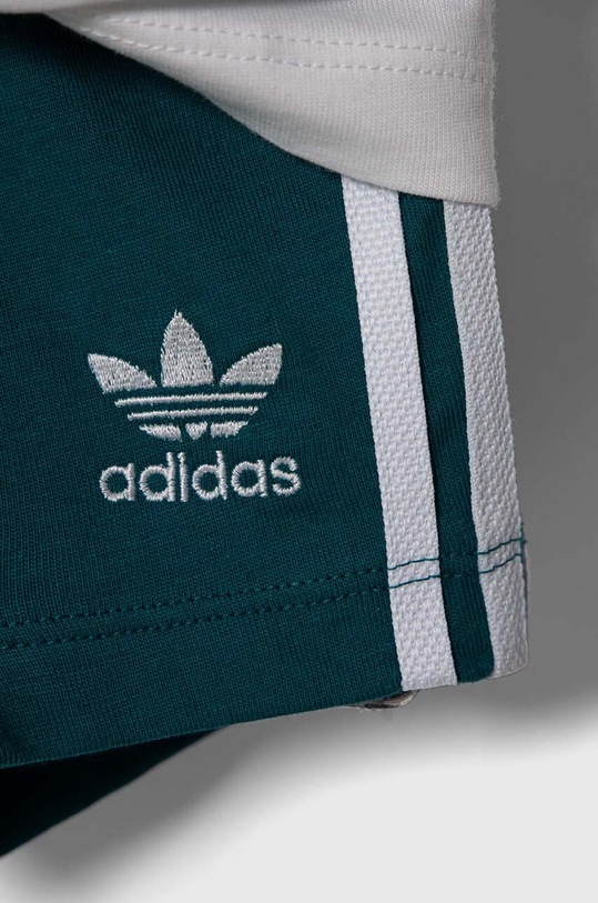 Chłopiec adidas Originals komplet bawełniany dziecięcy SHORT TEE SET JE0524 turkusowy