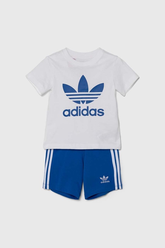 adidas Originals compleu copii SHORT TEE SET cu modele albastru JE0525