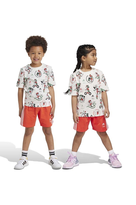 Dječji komplet adidas LK DY MM T SET pletivo bež IW0669