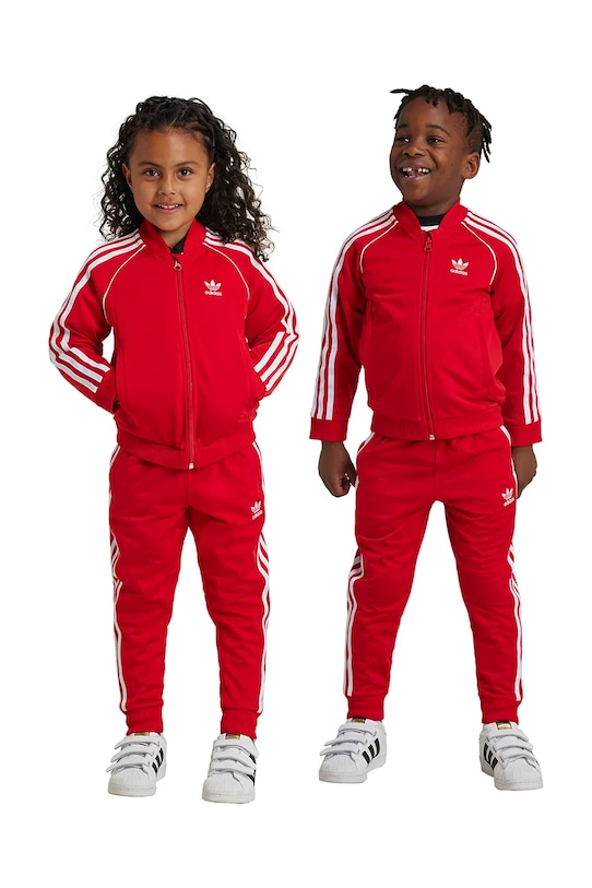 Παιδική φόρμα adidas Originals SST TRACKSUIT πλεκτό ύφασμα κόκκινο IX7625
