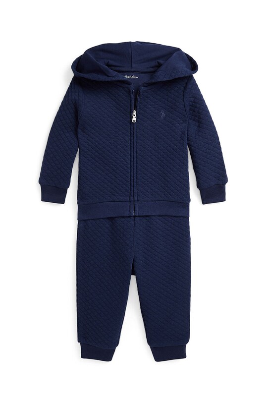 Βρεφική βαμβακερή φόρμα Polo Ralph Lauren πλεκτό ύφασμα σκούρο μπλε 320952892001