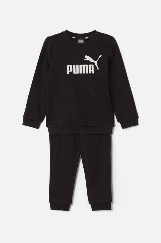Παιδική φόρμα Puma Minicats ESS Crew Jogger FL πλεκτό ύφασμα μαύρο 846141