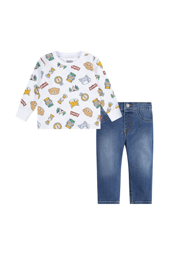Детский комплект Levi's HIKING AOP TEE & PANT SET ткань белый 6EL477