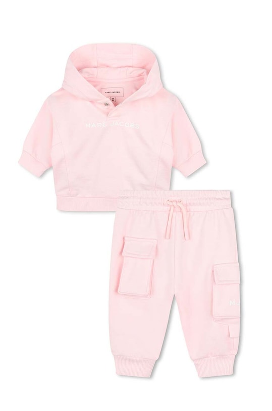 Bavlněná tepláková souprava pro miminka Marc Jacobs pletenina růžová W60331.74.81