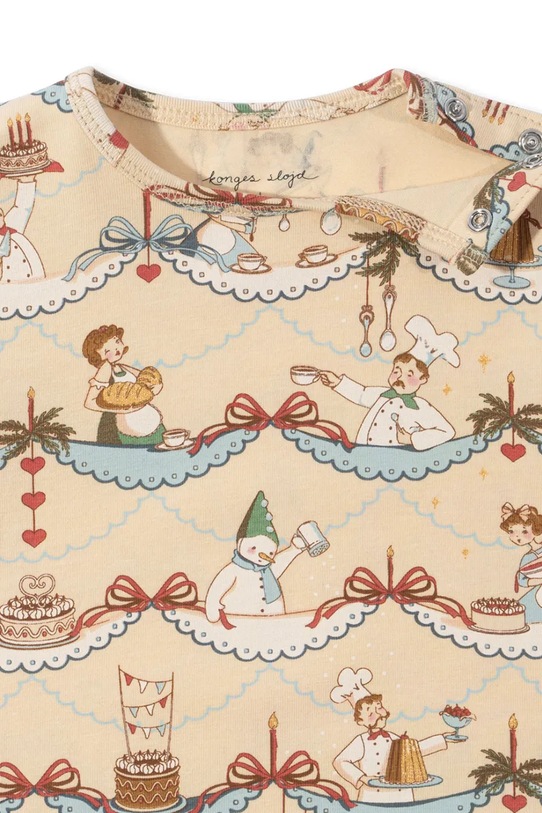 Konges Sløjd komplet niemowlęcy BASIC BODY/PANTS SET GOTS beżowy KS101888