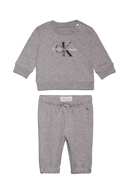 Dětská tepláková souprava Calvin Klein Jeans pletenina šedá IN0IN00017.9BYH