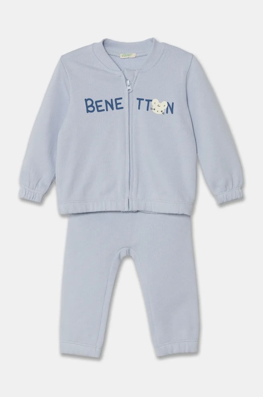 United Colors of Benetton dres bawełniany niemowlęcy nadruk niebieski 3J70AK00R.W.Seasonal