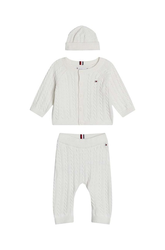 Dječji set s mješavinom vune Tommy Hilfiger 3-pack pletivo bijela KN0KN01929.9BYH