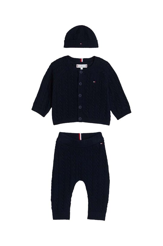 Dječji set s mješavinom vune Tommy Hilfiger 3-pack pletivo crna KN0KN01929.9BYH