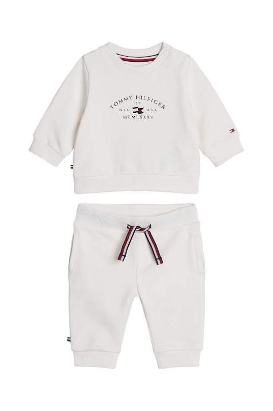 Trenirka za bebe Tommy Hilfiger pletivo bijela KN0KN01939.9BYH