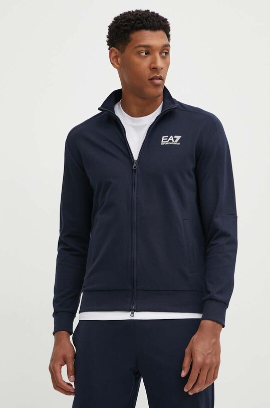 Бавовняний спортивний костюм EA7 Emporio Armani PJVRZ.6DPV57.1562 темно-синій AW24