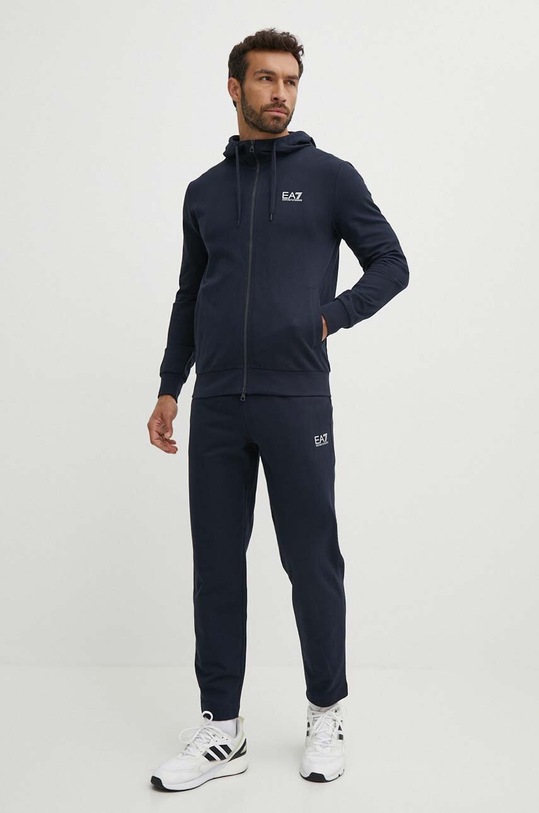 Bavlněná tepláková souprava EA7 Emporio Armani pletenina námořnická modř PJVRZ.8NPV62.0562