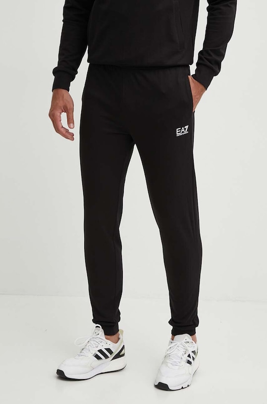 Бавовняний спортивний костюм EA7 Emporio Armani чорний PJVRZ.8NPV64.1200