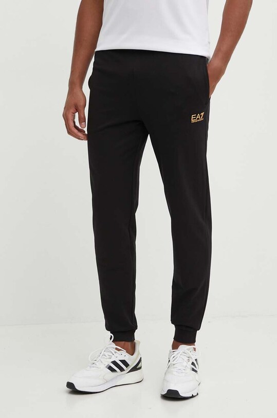 Хлопковый спортивный костюм EA7 Emporio Armani чёрный PJVRZ.8NPV60.0208