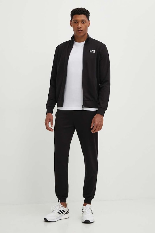 Хлопковый спортивный костюм EA7 Emporio Armani хлопок чёрный PJVRZ.8NPV60.1200