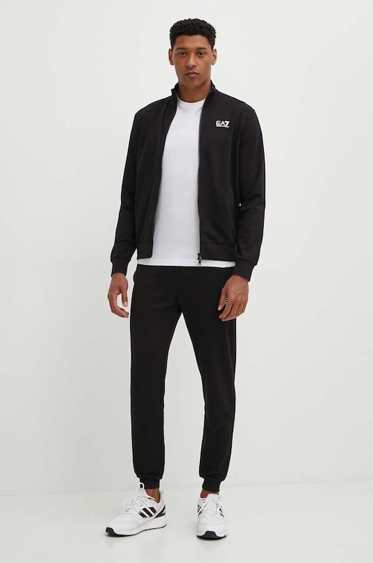 Bavlněná tepláková souprava EA7 Emporio Armani pletenina černá PJVRZ.8NPV60.1200