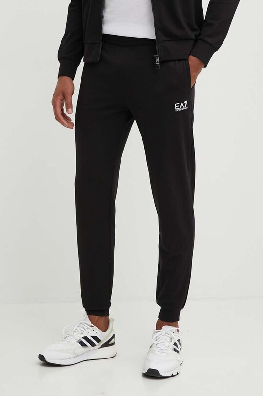 Хлопковый спортивный костюм EA7 Emporio Armani чёрный PJVRZ.8NPV60.1200