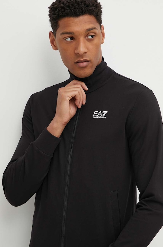 Bavlněná tepláková souprava EA7 Emporio Armani PJVRZ.8NPV60.1200 černá