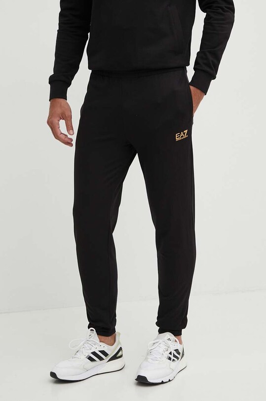 Бавовняний спортивний костюм EA7 Emporio Armani чорний PJVRZ.8NPV64.0208