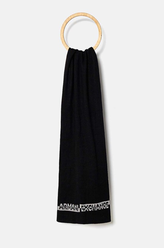 Шапка та шарф з домішкою вовни Armani Exchange XM000337.AF12274 чорний AW24