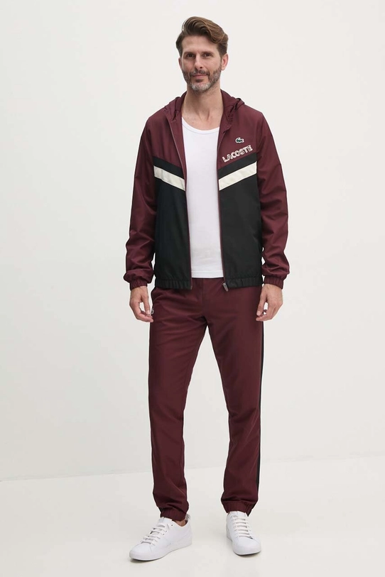 Lacoste trening print burgundia WH4241