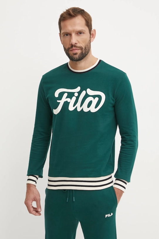 Bavlněná tepláková souprava Fila FPW1198 zelená AW24