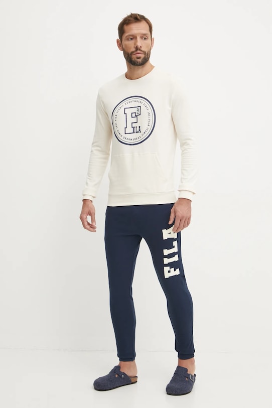 Fila dres bawełniany nadruk beżowy FPW1199