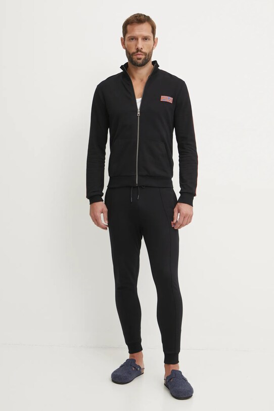 Bavlněná tepláková souprava Fila pletenina černá FPW1202