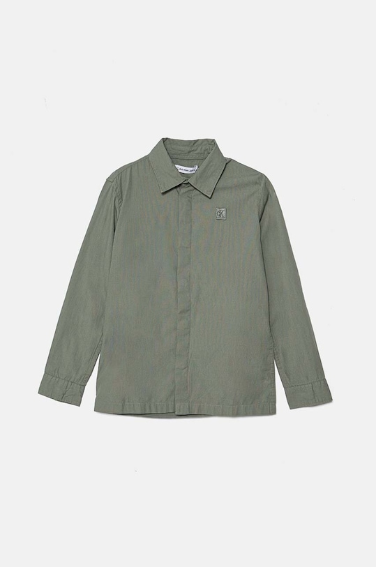 Dětská bavlněná košile Calvin Klein Jeans IB0IB01962.9BYH.128.176 zelená AW24